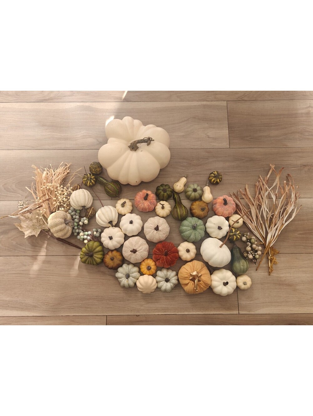 35+ Pc Fall Harvest Decor Lot Faux Pumpkins Gourds Floral Picks Autumn